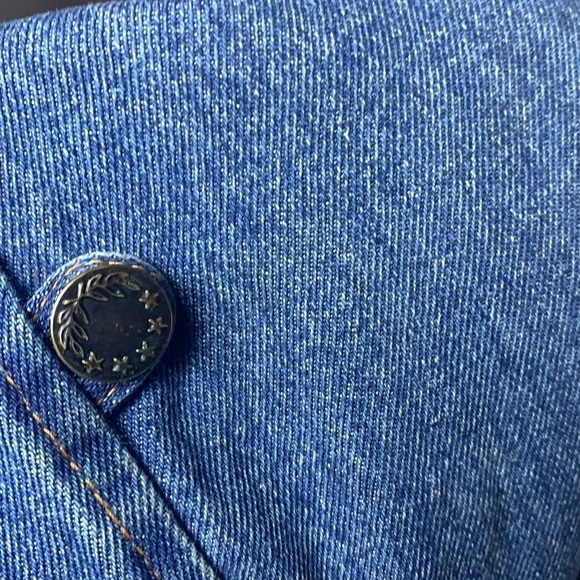 Vintage🧚♀️Junior Jean Los Angeles Gold Studded Denim Button Up Dress Size M - Picture 14 of 16